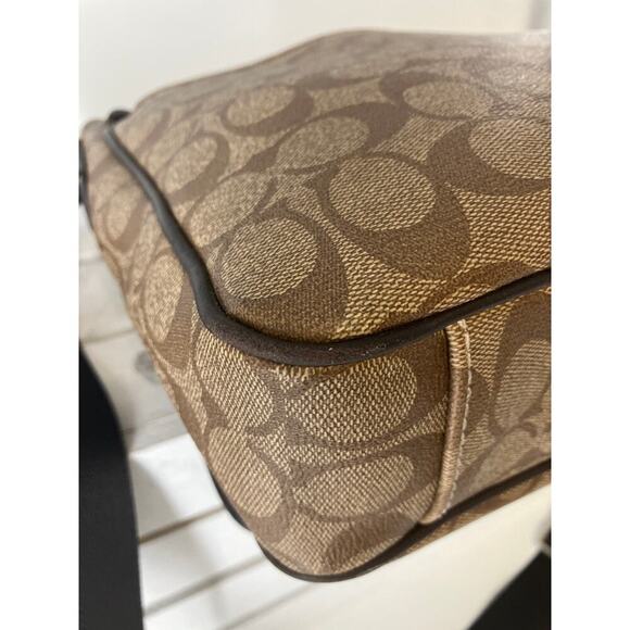 COACH F71102 BUSINESS HERITAGE STRIPE MAP PVC LEATHER BAG (ASIS) - Picture 10 of 16